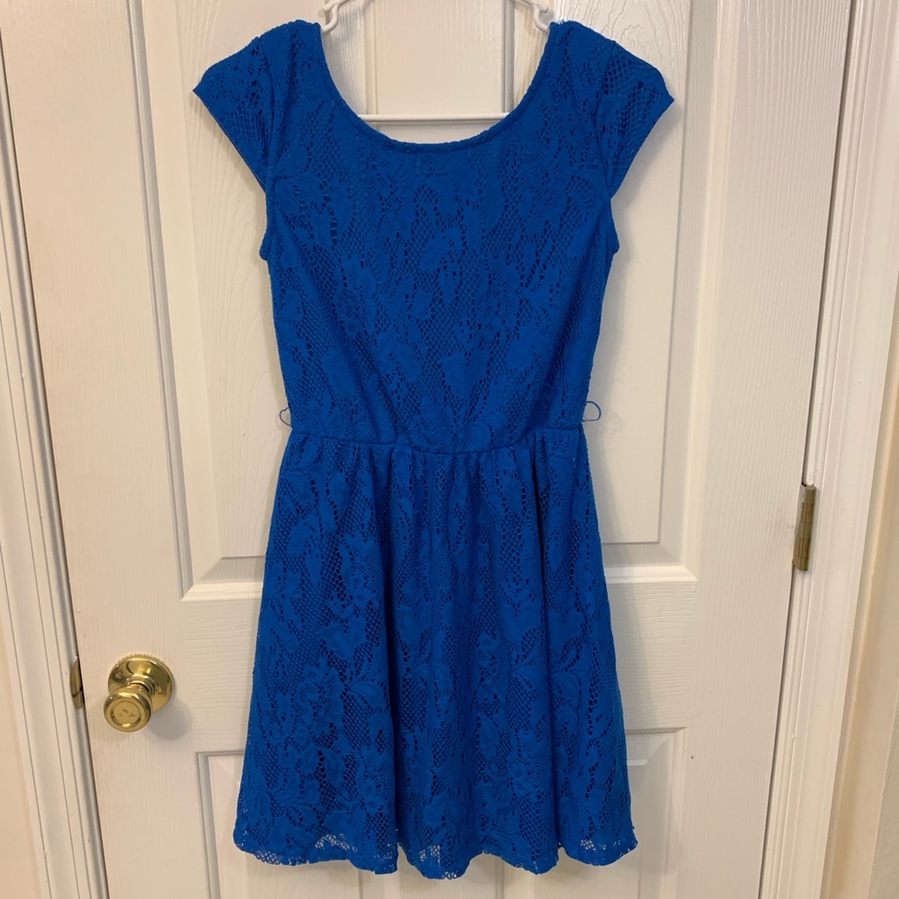 Mudd cobalt blue lace dress